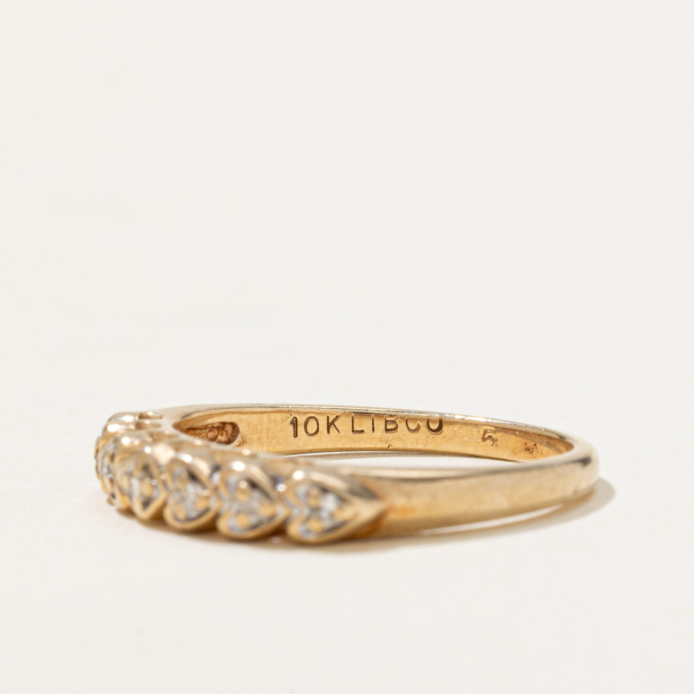 Semi Eternity Diamond Heart Patterned Band | 0.07ctw | SZ 6