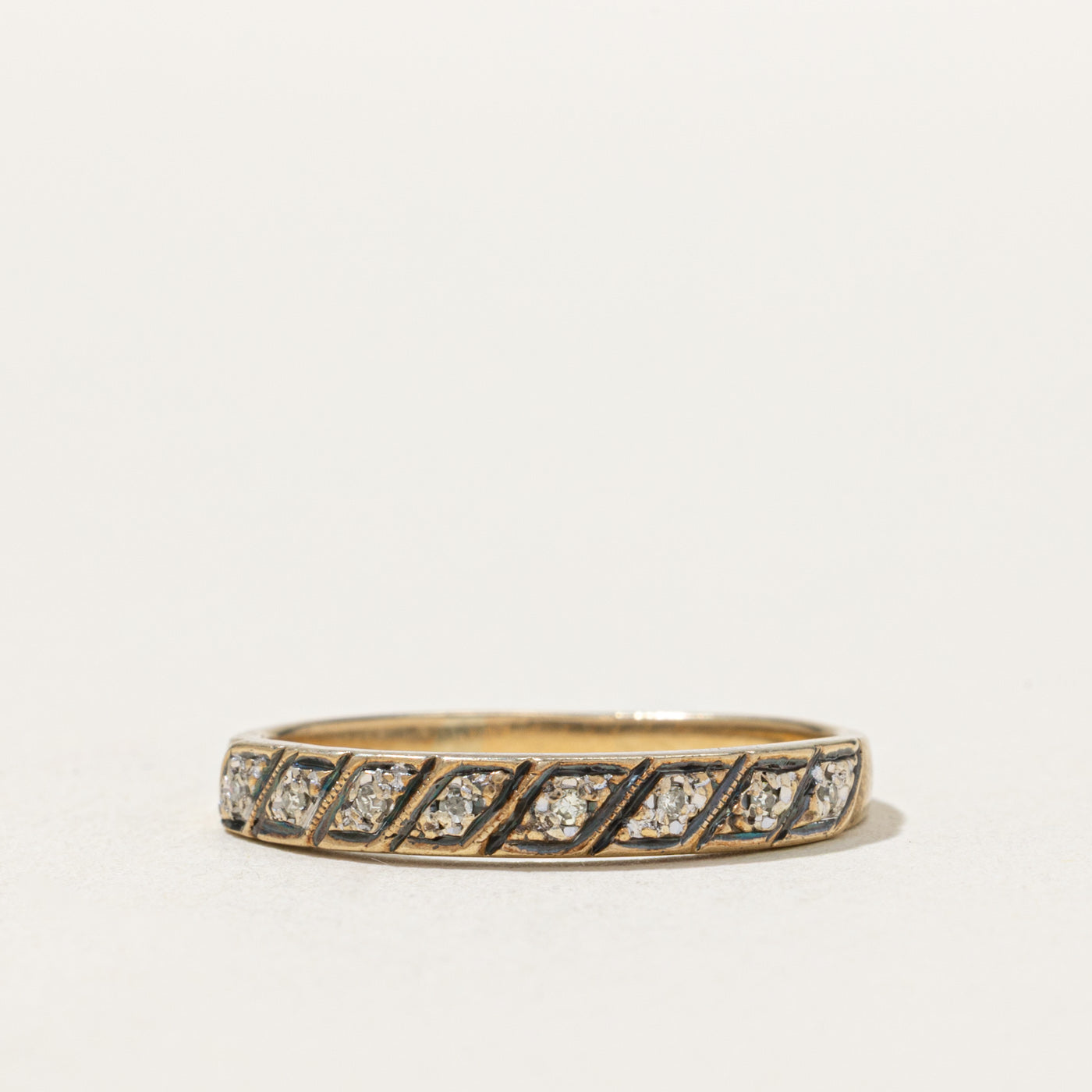 Semi Eternity Diamond Grooved Band | 0.05ctw | SZ 8