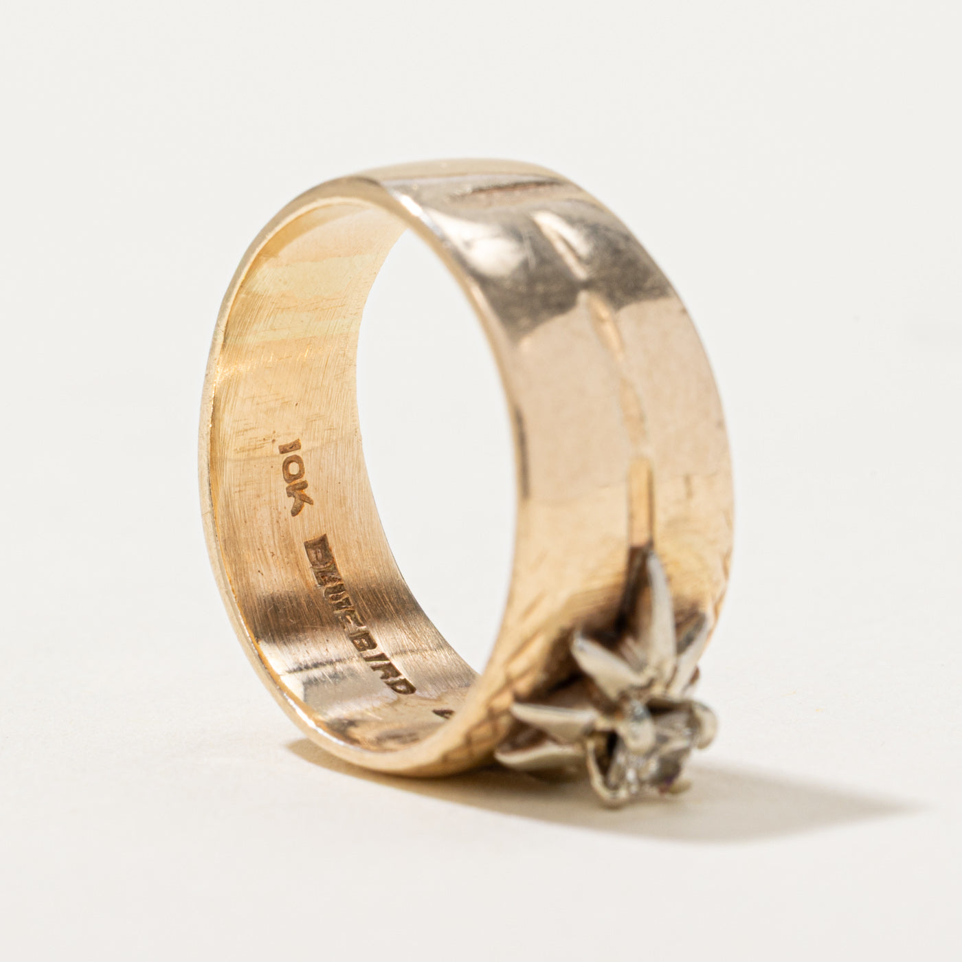 Diamond Star Textured Band | 0.13ct | SZ 5.75