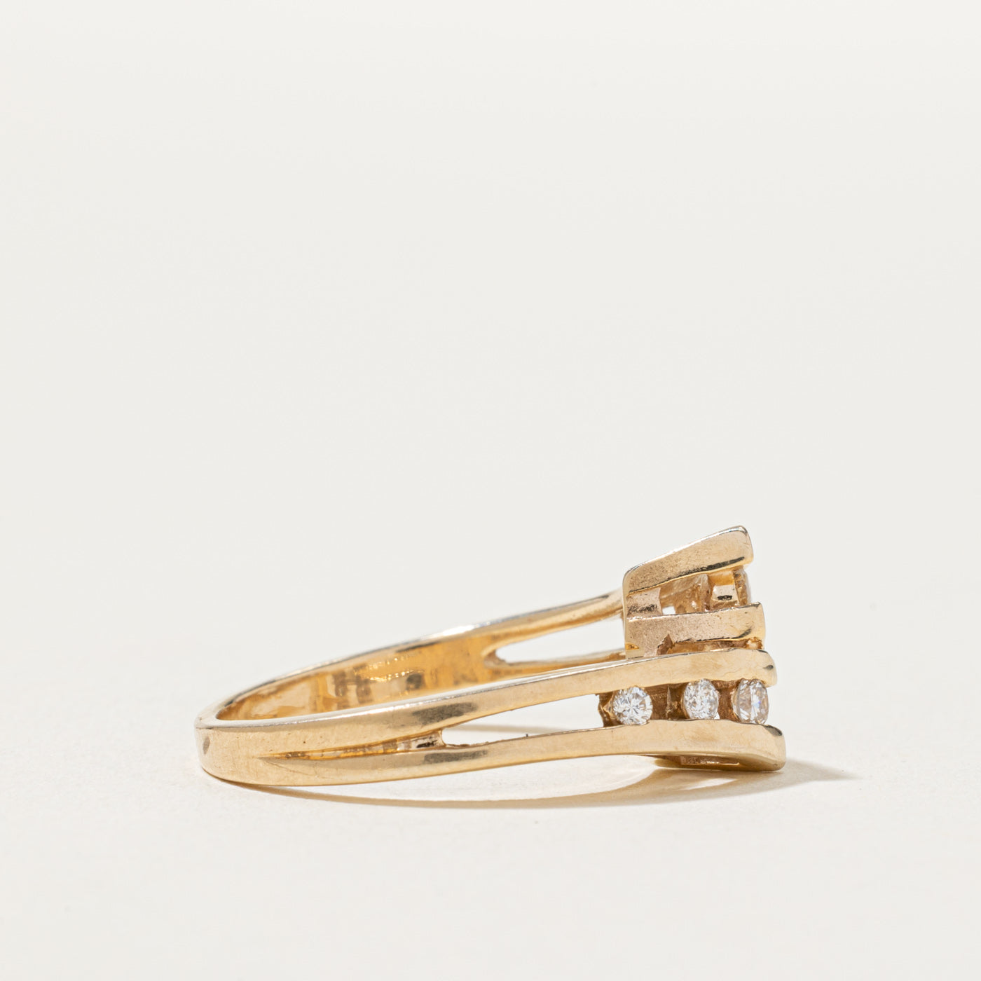 Channel Set Diamond Bypass Ring | 0.17ctw | SZ 6