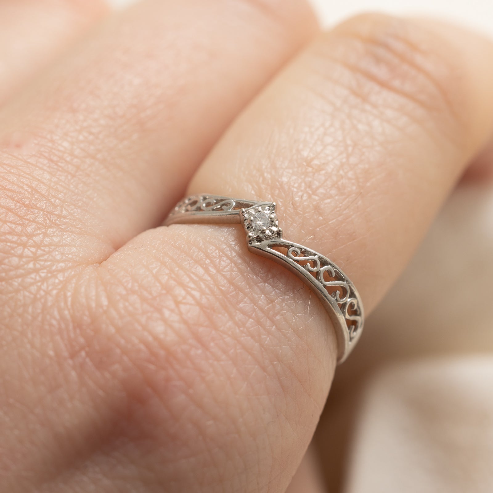 Diamond Bypass Ring | 0.015ct | SZ 7.5