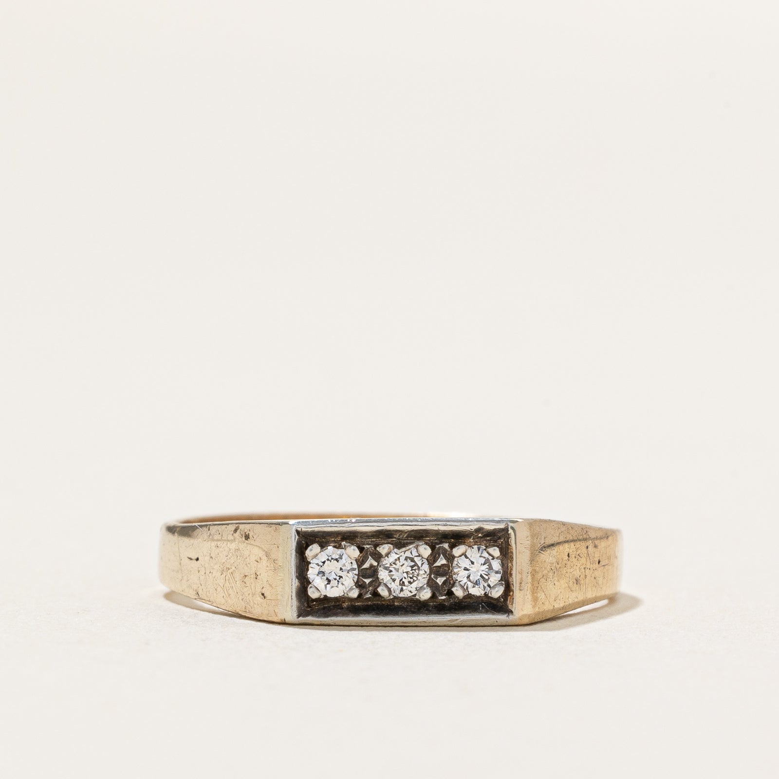 10k Yellow Gold Three Stone Diamond Ring | 0.09ctw | SZ 5.5