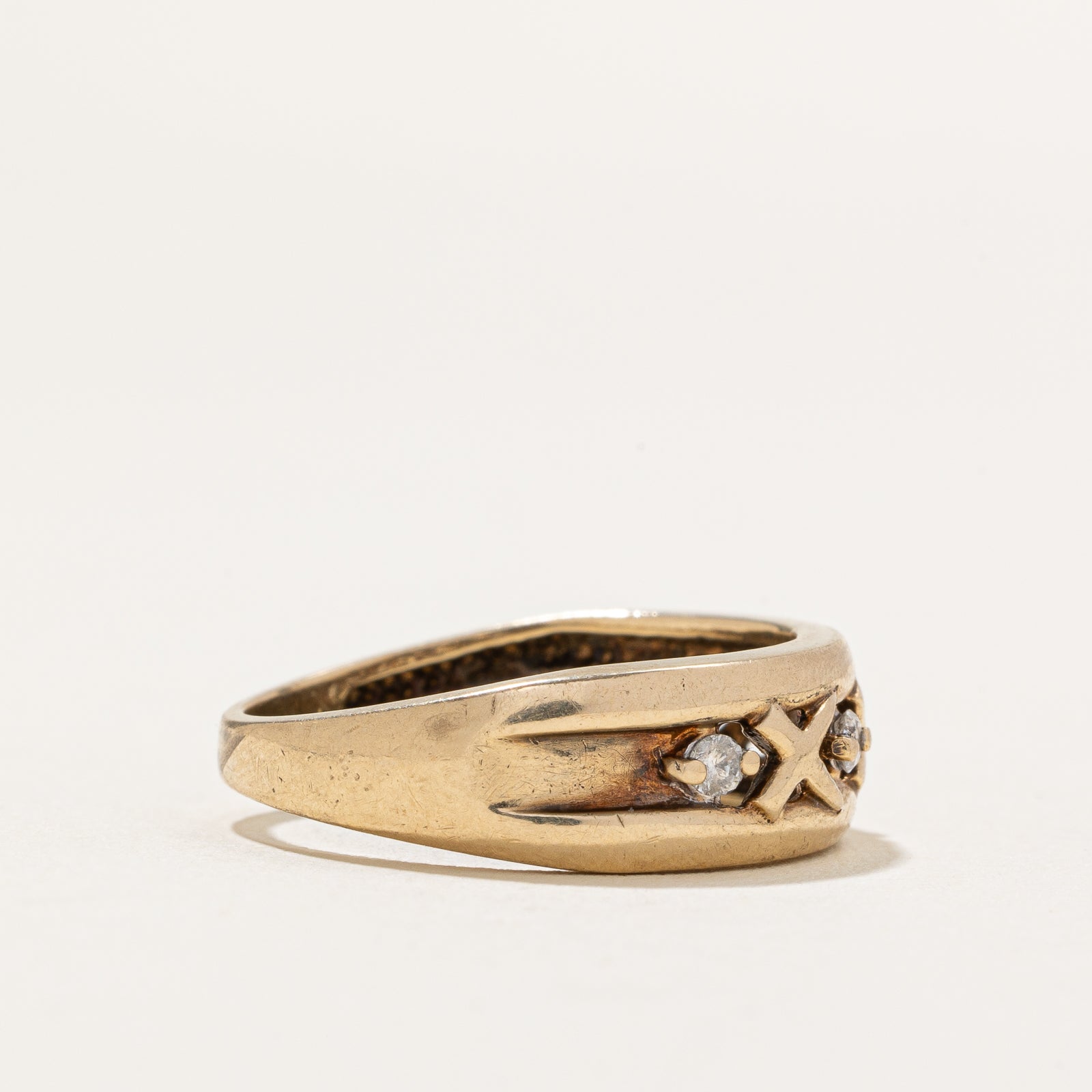 Four Stone Diamond X Band | 0.07ctw | SZ 6.5