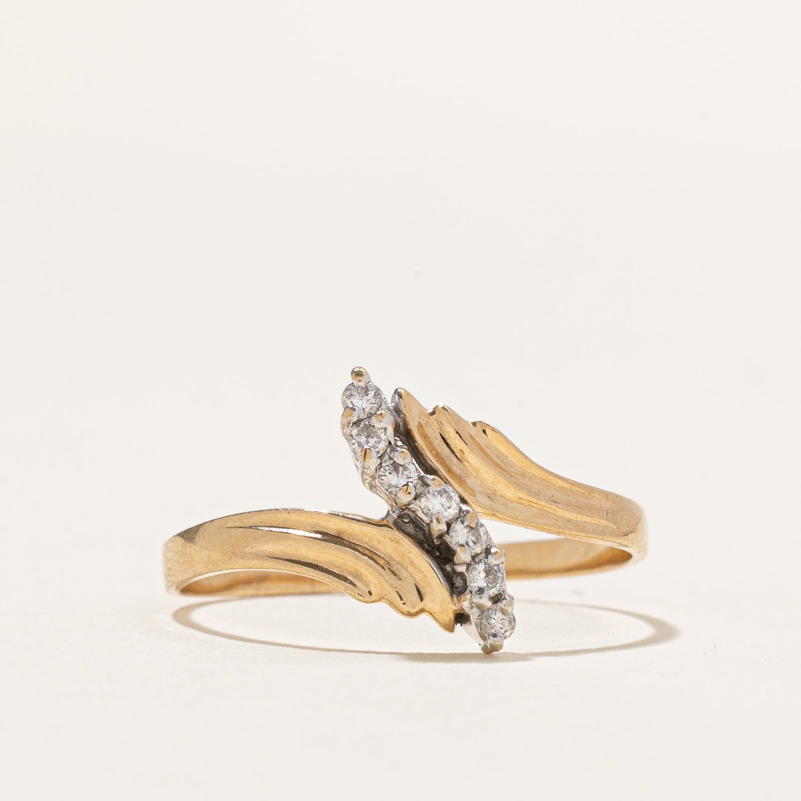 Diamond Wave Bypass Ring | 0.08ctw | SZ 10.5