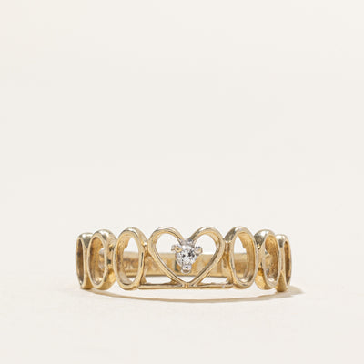 Diamond Open Heart Ring | 0.02ct | SZ 6.75