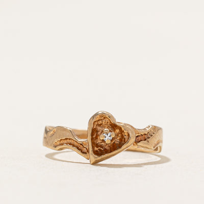 Diamond Heart Ring | 0.005ct | SZ 4.25