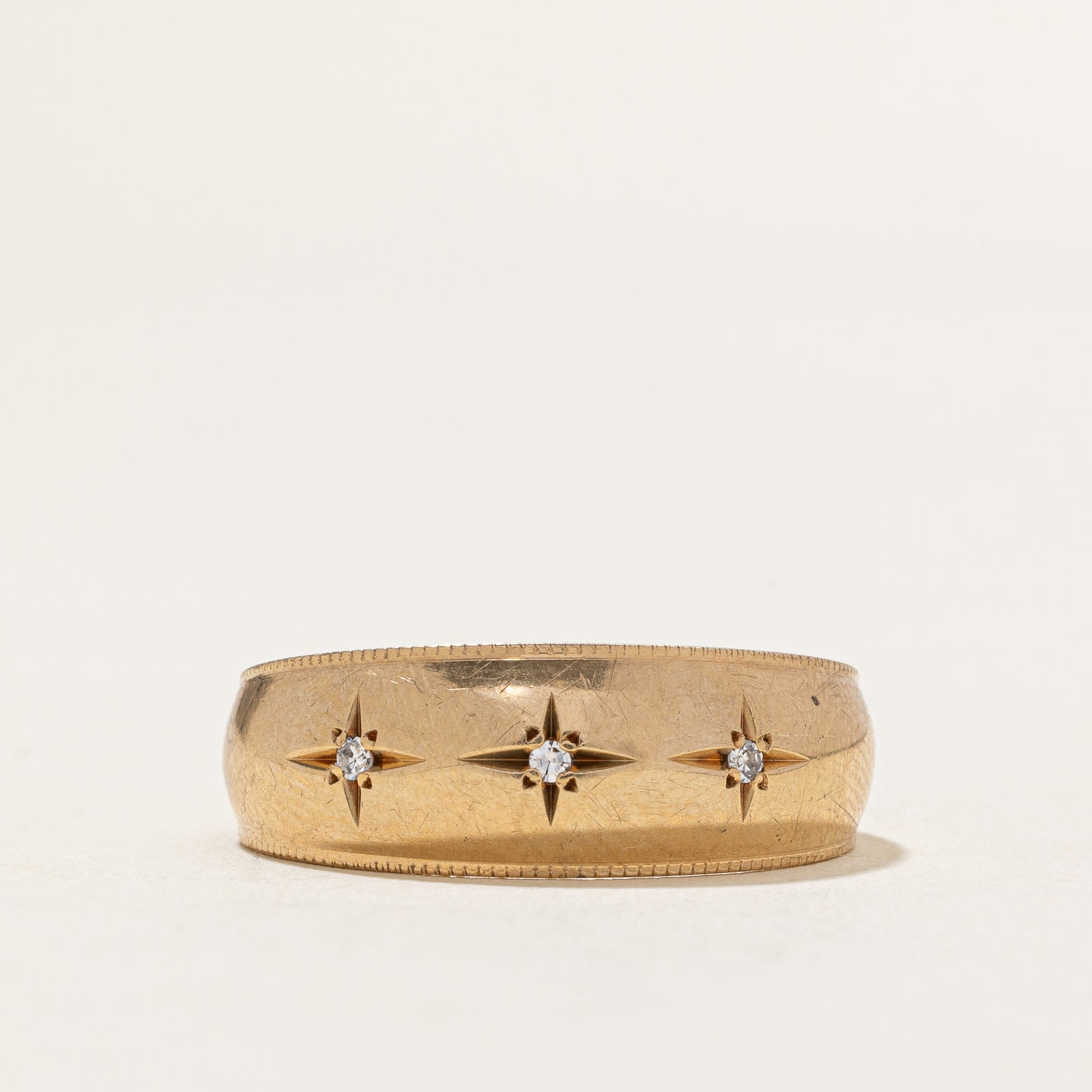 Three Stone Star Set Diamond Band | 0.03ctw | SZ 10.75
