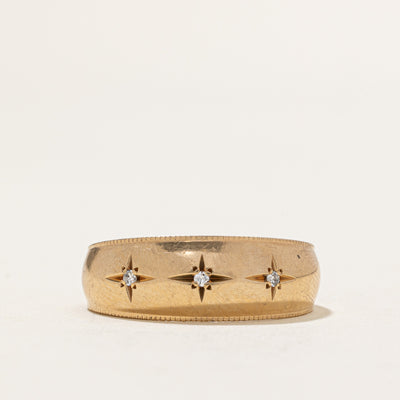 Three Stone Star Set Diamond Band | 0.03ctw | SZ 10.75
