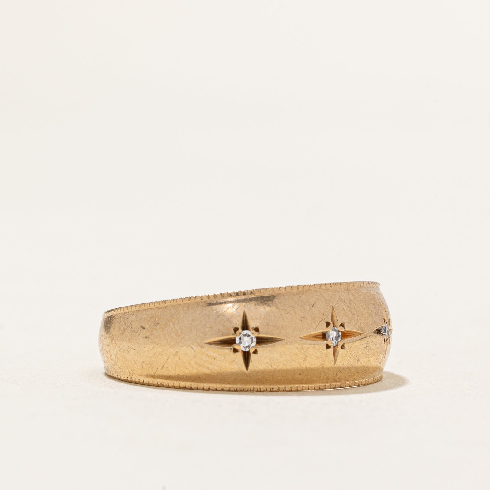 Three Stone Star Set Diamond Band | 0.03ctw | SZ 10.75
