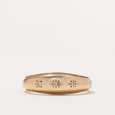 Three Stone Star Set Diamond Band | 0.024ctw | SZ 9.5