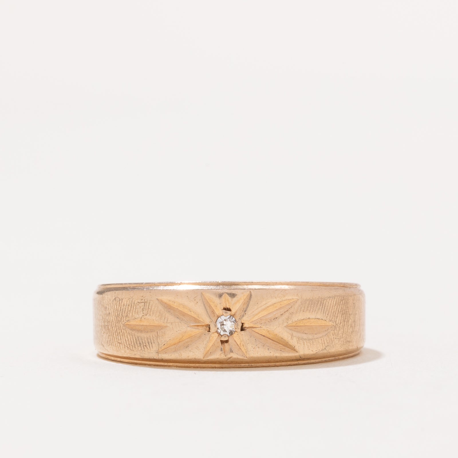 Bague sertie de diamants en forme d'étoile | 0,012 ct | Taille 10