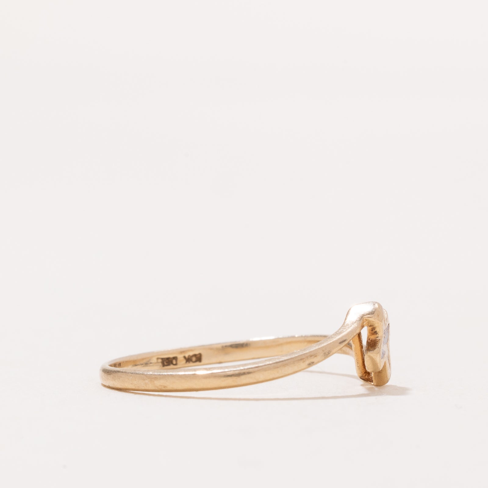 Bague croix sertie de diamants | 0,002 ct | Taille 6,25