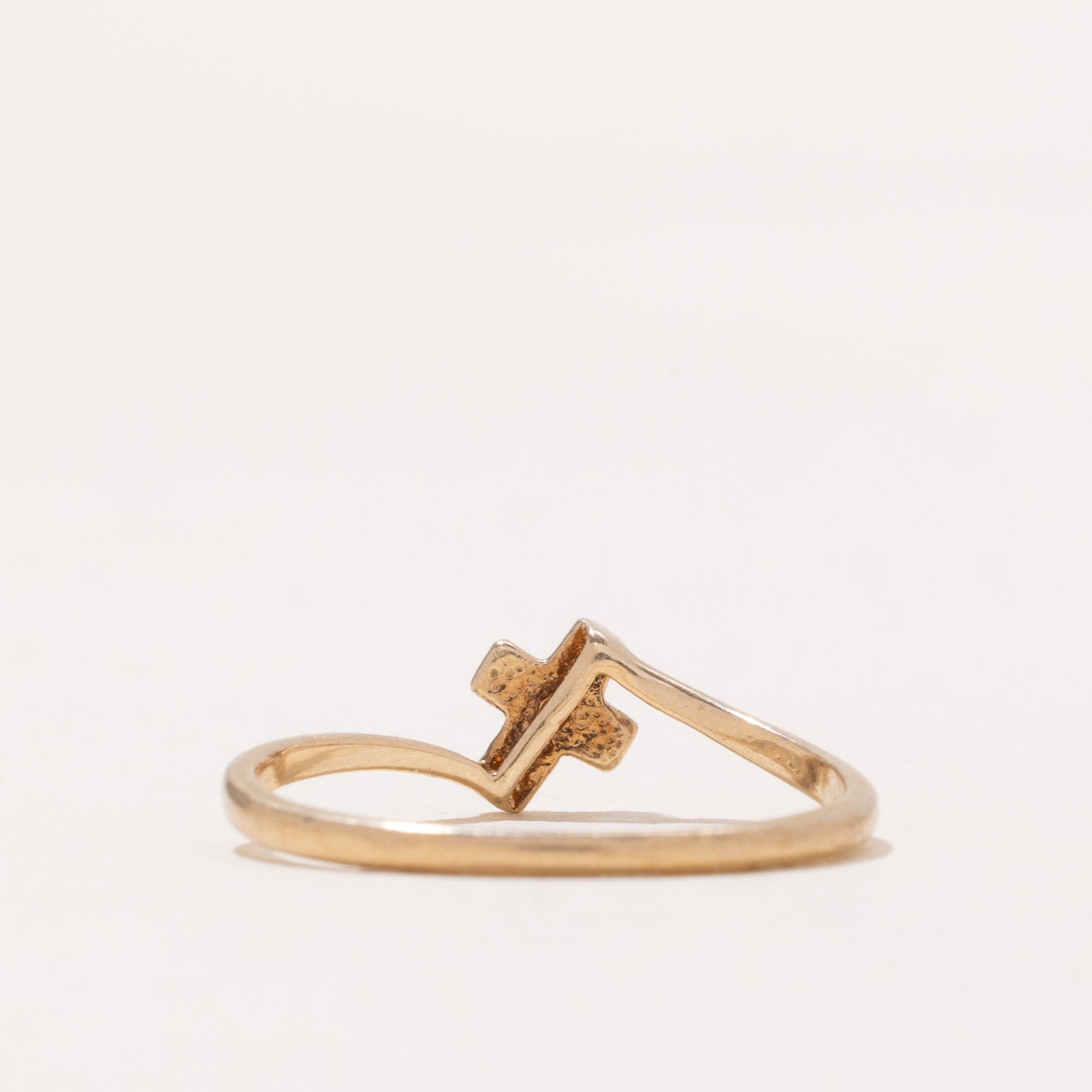 Bague croix sertie de diamants | 0,002 ct | Taille 6,25