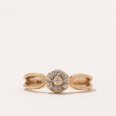 Diamond Cluster Open Shank Ring | 0.03ctw | SZ 4