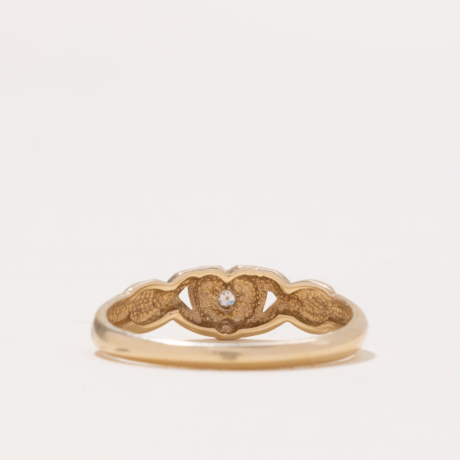 Diamond Heart Twisted Ring | 0.005ct | SZ 6.25