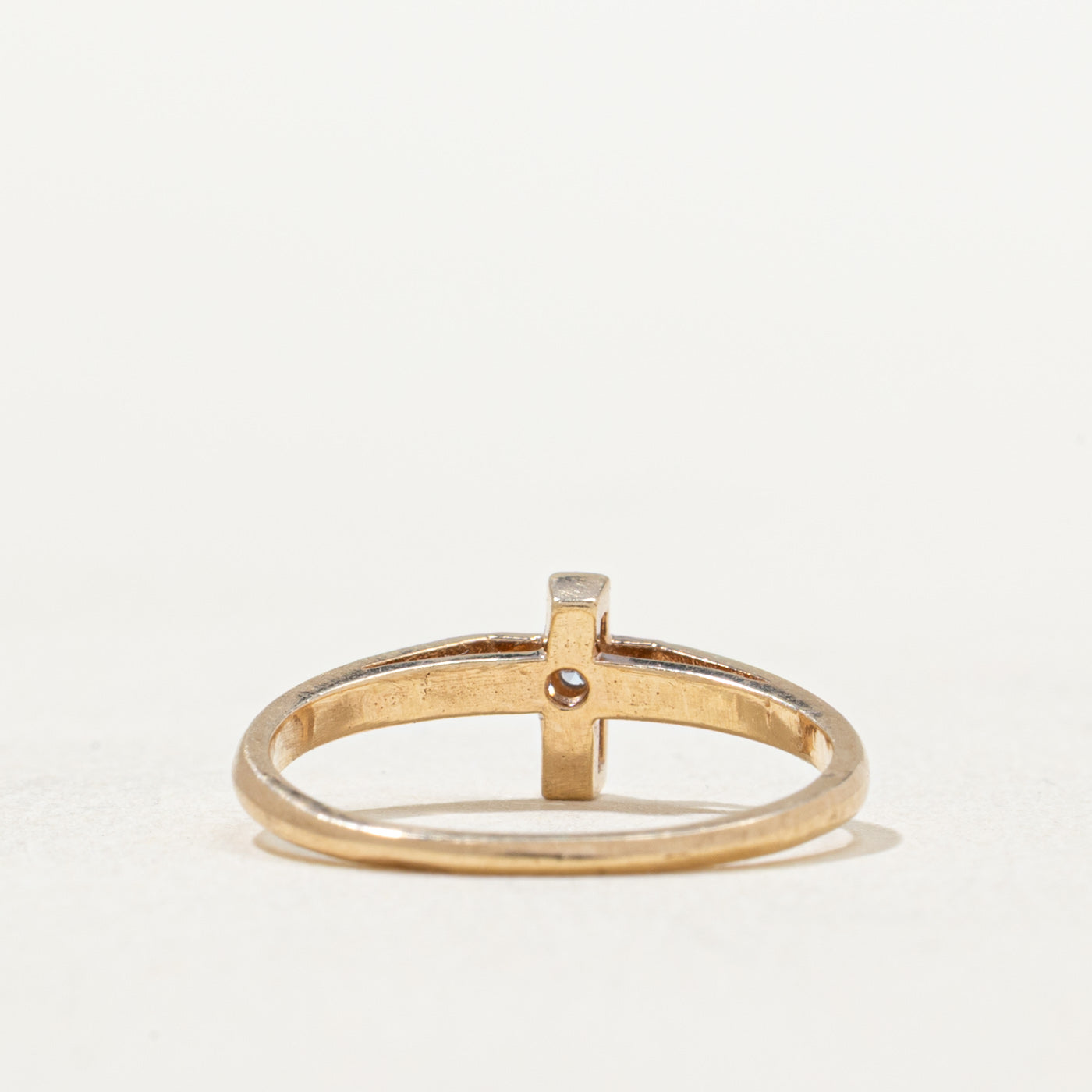 Bague croix en diamant | 0,005 ct | Taille 3
