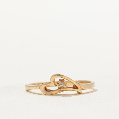 Single Stone Diamond Heart Ring | 0.005ct | SZ 6.25