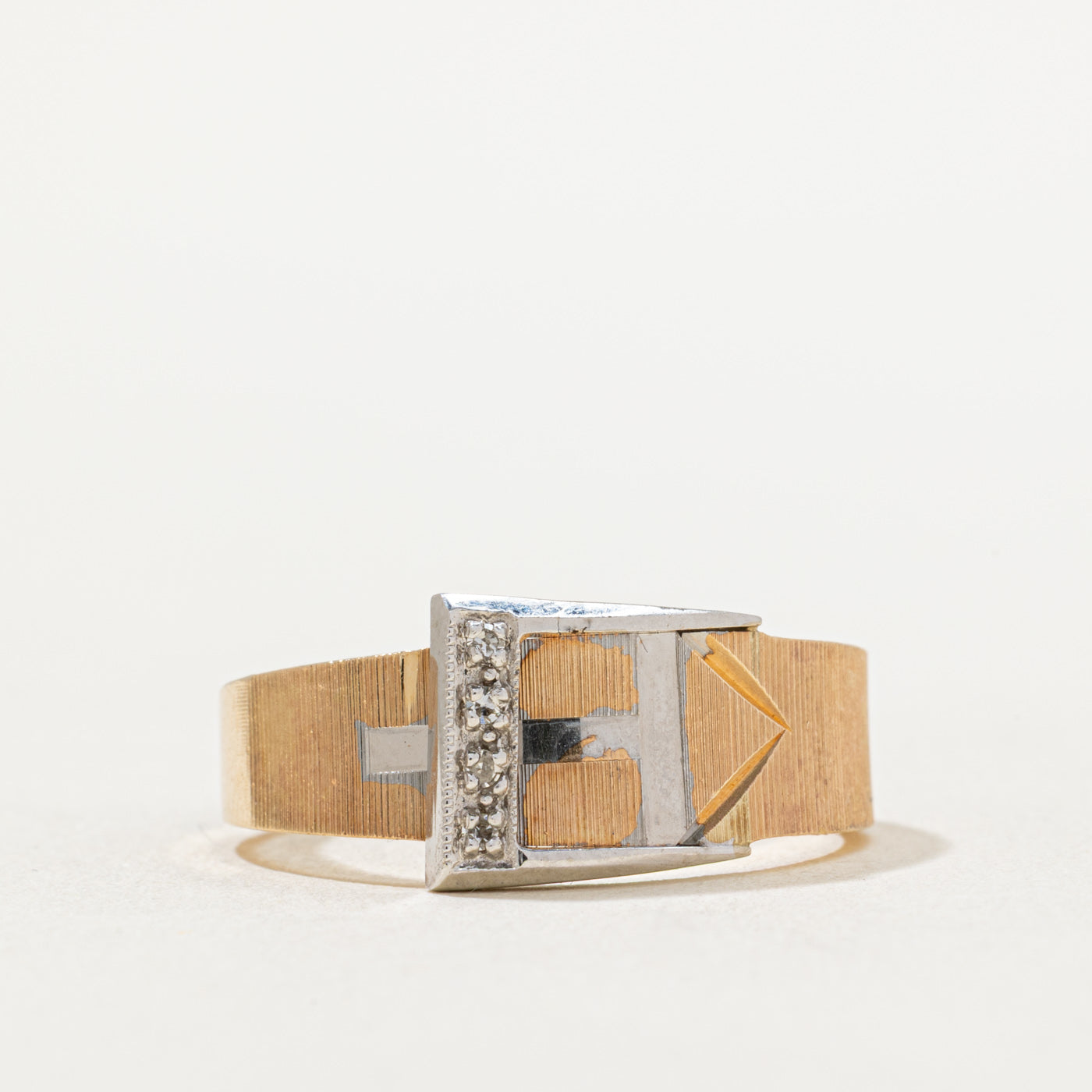 Diamond Belt Buckle Ring | 0.02ctw | SZ 10.25