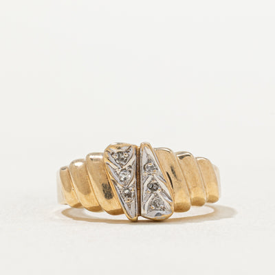 Diamond Grooved Tapered Ring | 0.03ctw | SZ 4