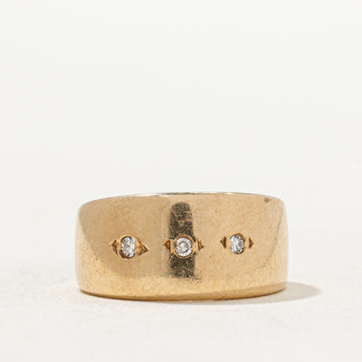 Three Stone Diamond Cigar Band | 0.03ctw | SZ 4.25