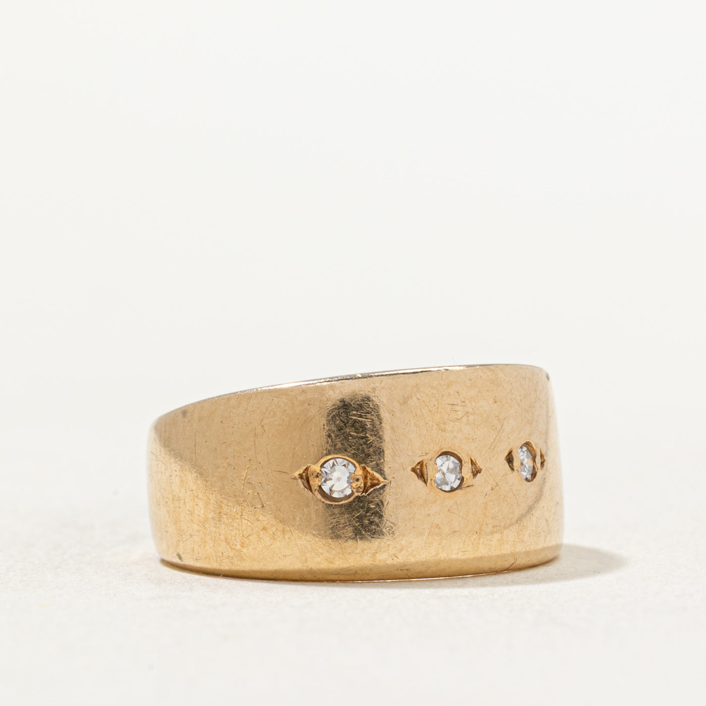 Three Stone Diamond Cigar Band | 0.03ctw | SZ 4.25