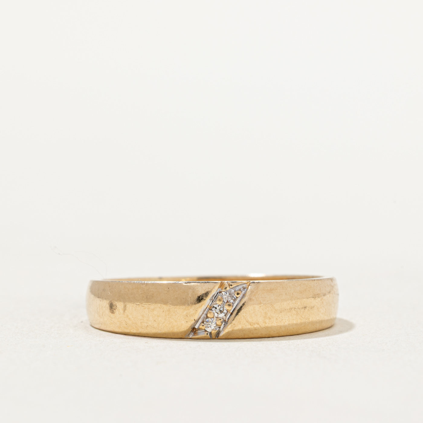Diagonal Set Diamond Band | 0.02ctw | SZ 9.25