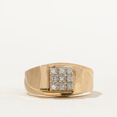 Diamond Grid Tapered Ring | 0.05ctw | SZ 7