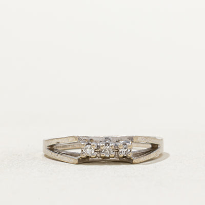 Three Stone Diamond Open Shank Ring | 0.03ctw | SZ 5