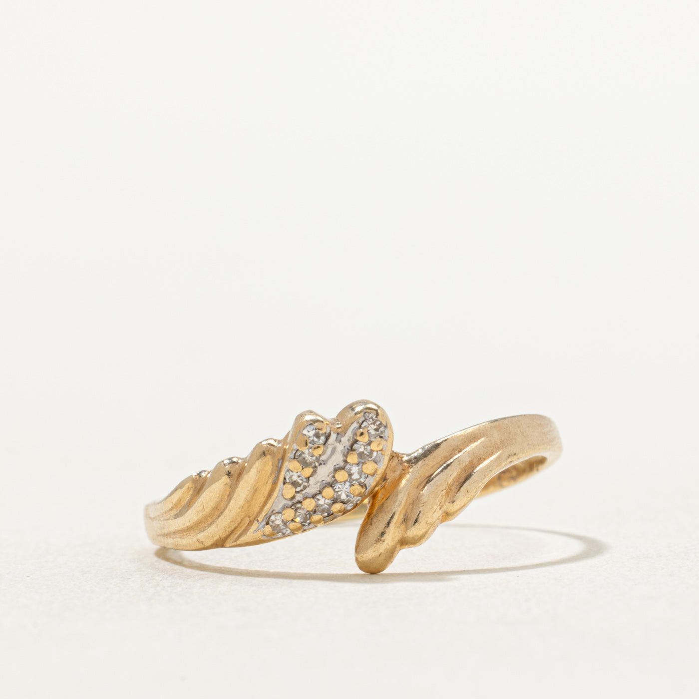 Diamond Groove Bypass Ring | 0.05ctw | SZ 8