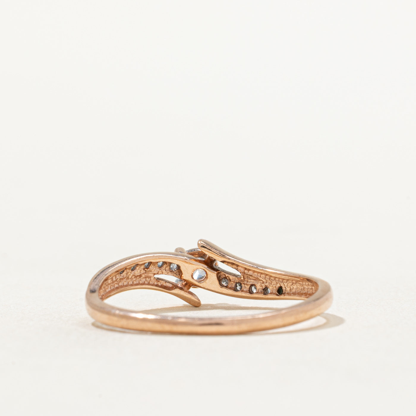Rose Gold Diamond Bypass Ring | 0.10ctw | SZ 7.75