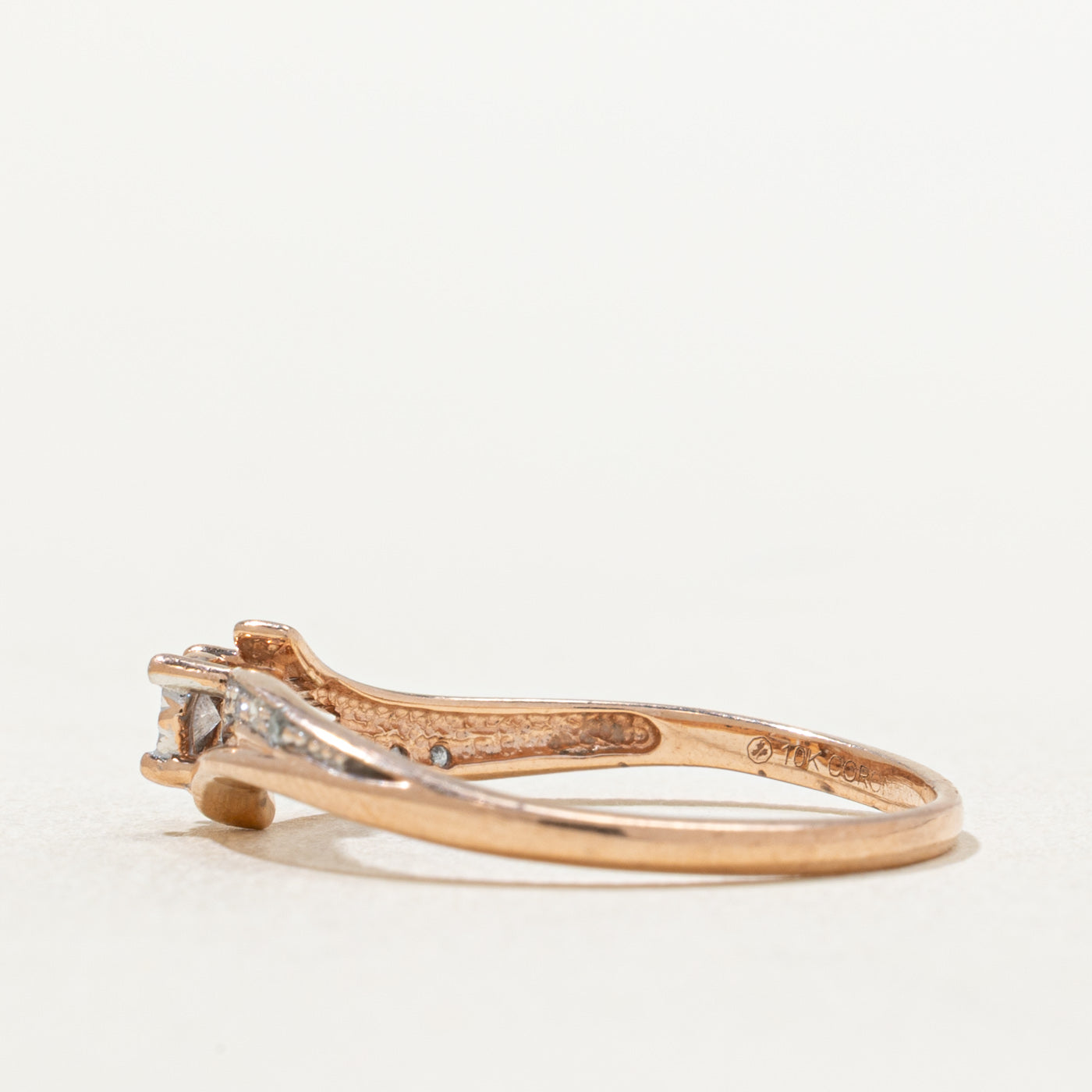 Rose Gold Diamond Bypass Ring | 0.10ctw | SZ 7.75
