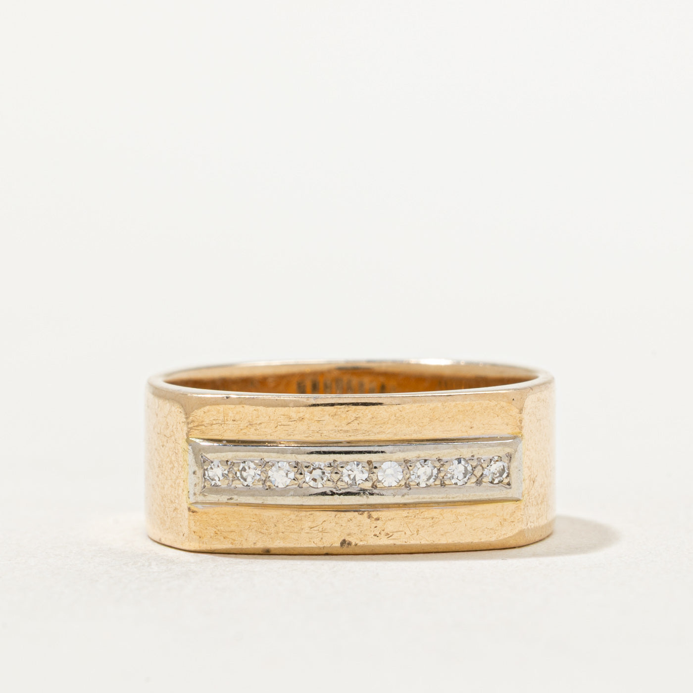 Diamond Row Soft Square Band | 0.07ctw | SZ 9