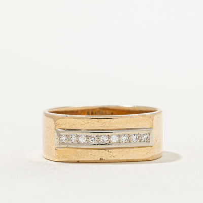 Diamond Row Soft Square Band | 0.07ctw | SZ 9