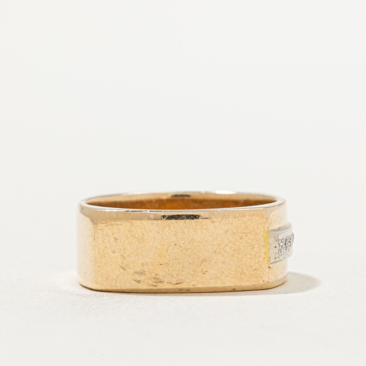 Diamond Row Soft Square Band | 0.07ctw | SZ 9