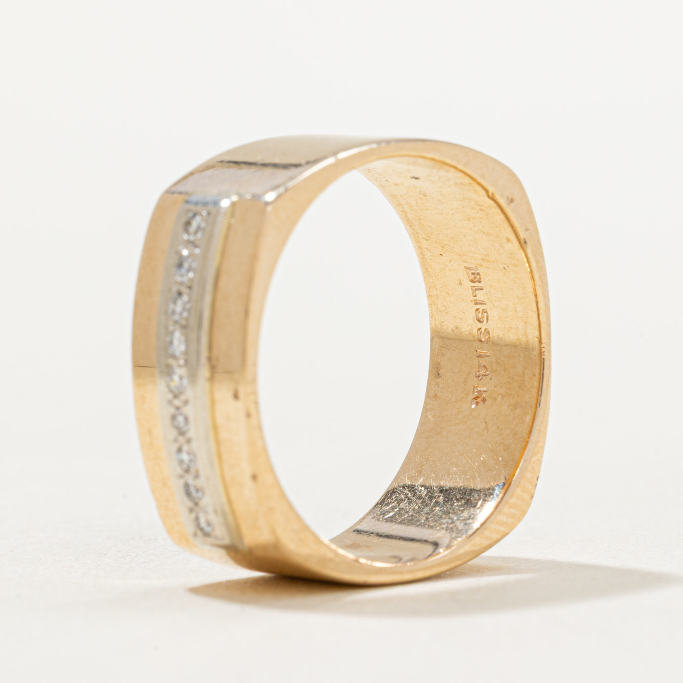 Diamond Row Soft Square Band | 0.07ctw | SZ 9