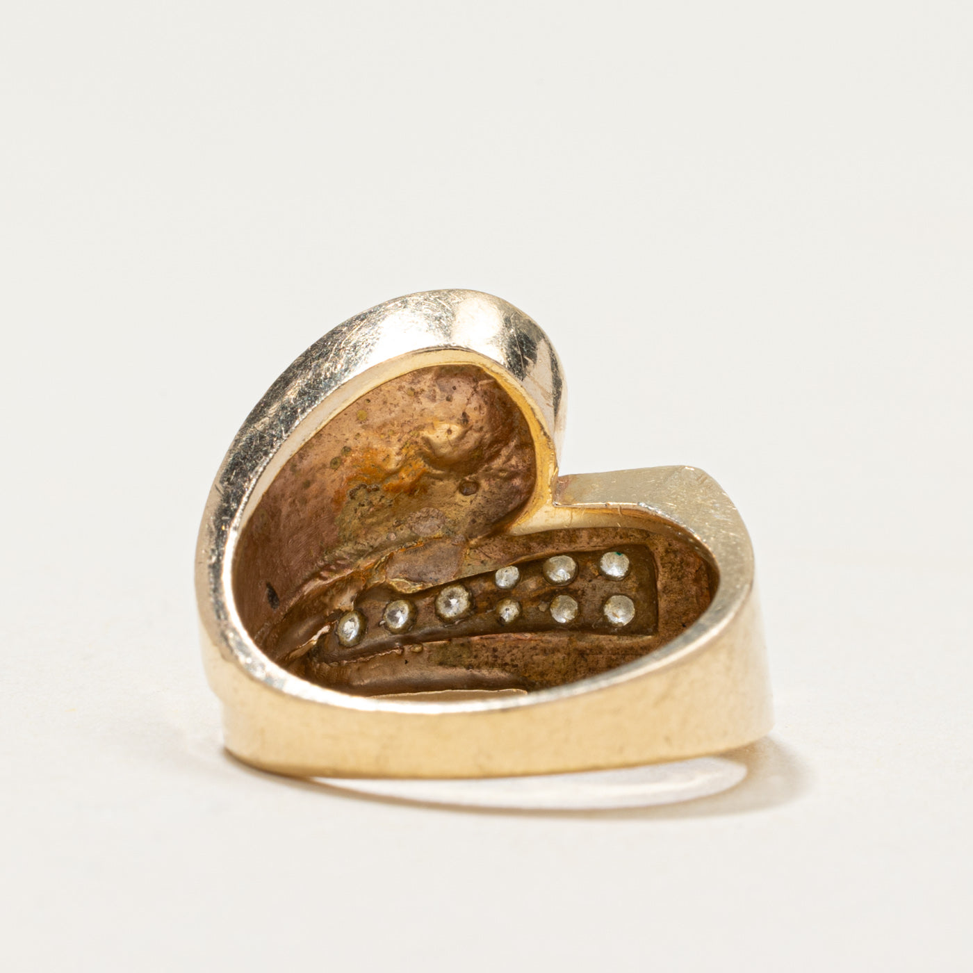 14k Pearl & Diamond Abstract Cocktail Ring | 0.18ctw | SZ 5.75