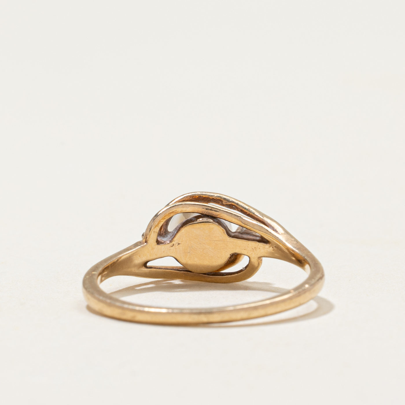 Pearl & Diamond Bypass Ring | 0.03ctw | SZ 6