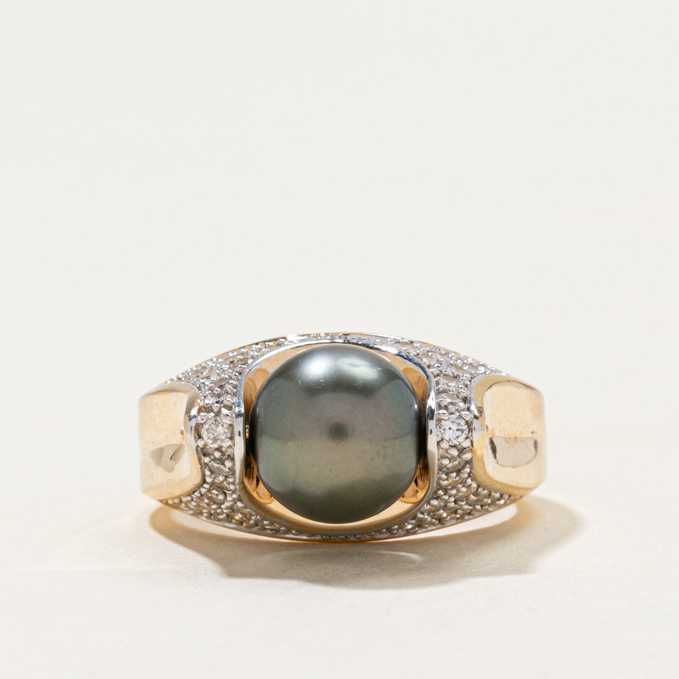Kinetic Pearl & Diamond Cocktail Ring | 0.92ctw | SZ 8.75