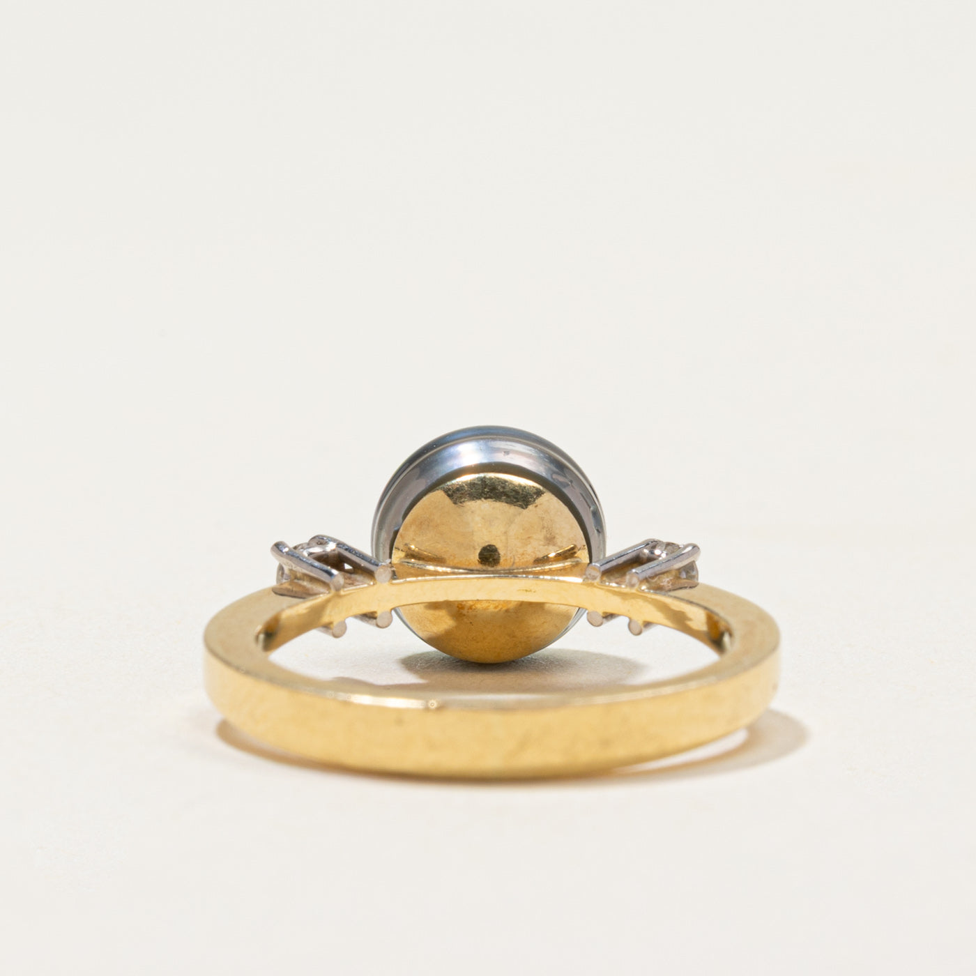 Blue Pearl & Diamond Accented Ring | 0.09ctw | SZ 5