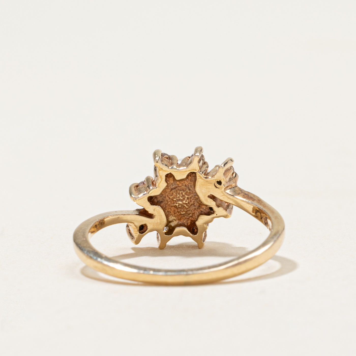 Pearl & Diamond Petal Bypass Ring | 0.10ctw | SZ 4