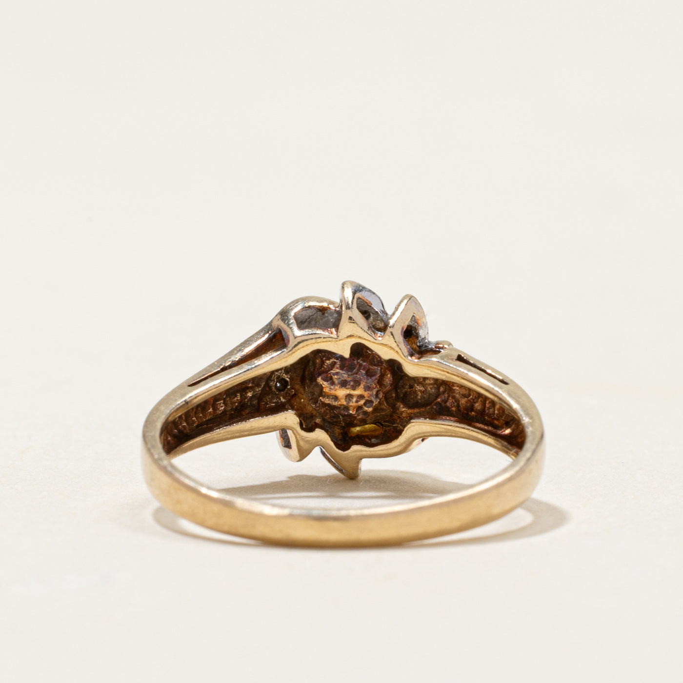 10k Pearl & Diamond Petal Ring | 0.05ctw | SZ 5.75