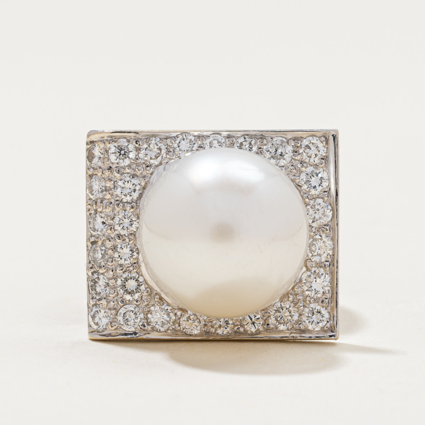 Pearl & Diamond Cocktail Ring | 0.98ctw | SZ 4.75