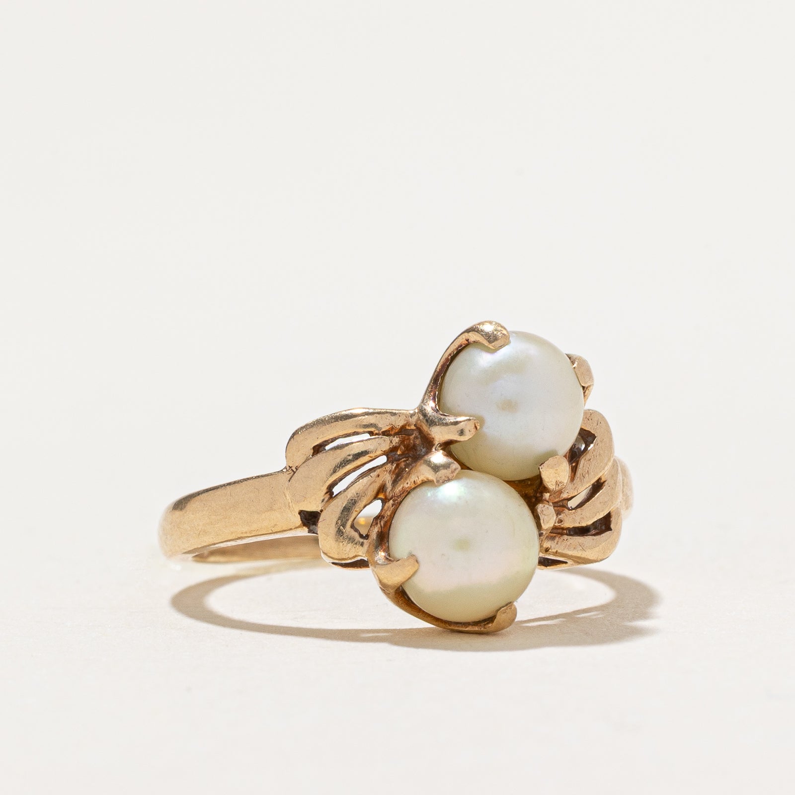 Two Stone Pearl Ring | SZ 4.25