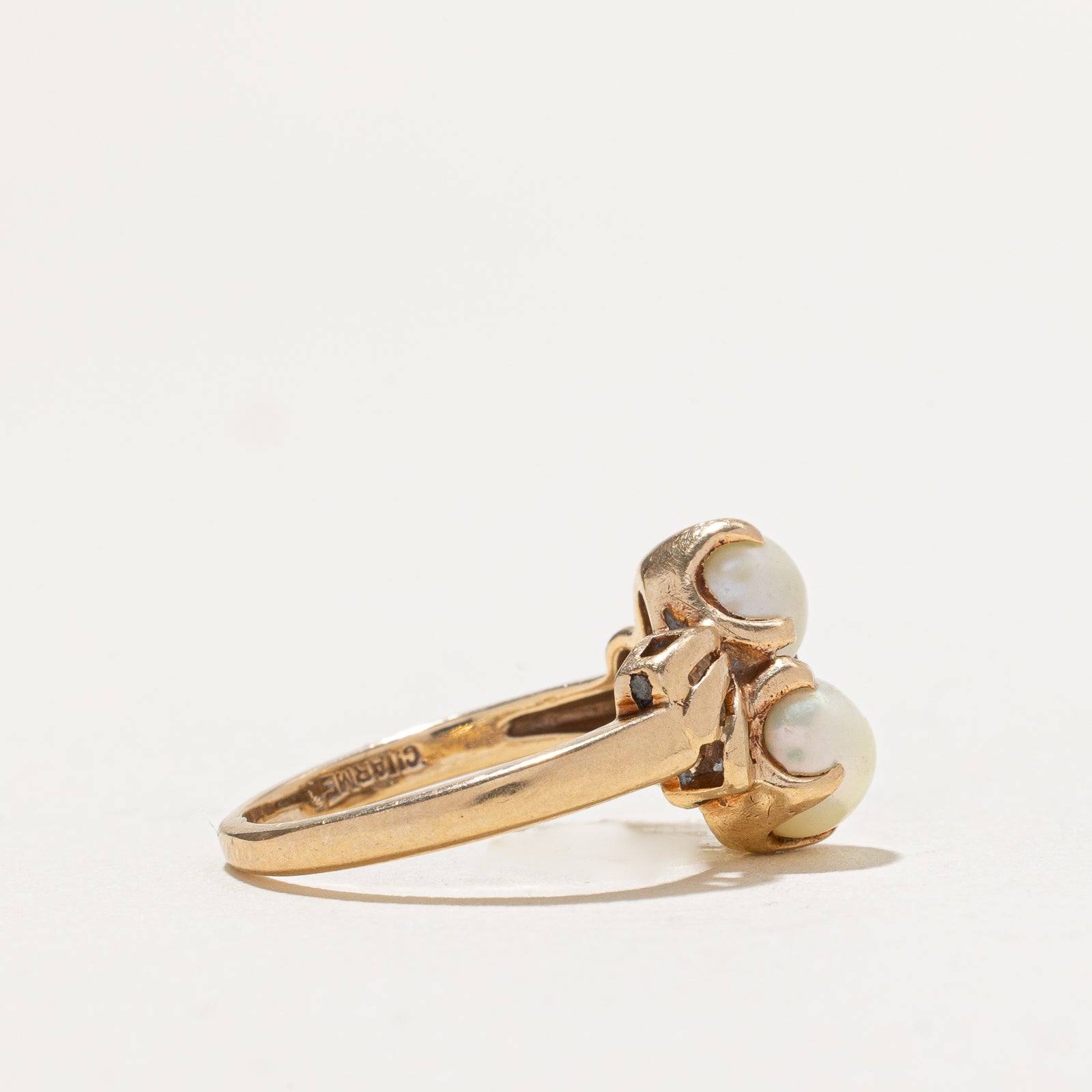 Two Stone Pearl Ring | SZ 4.25