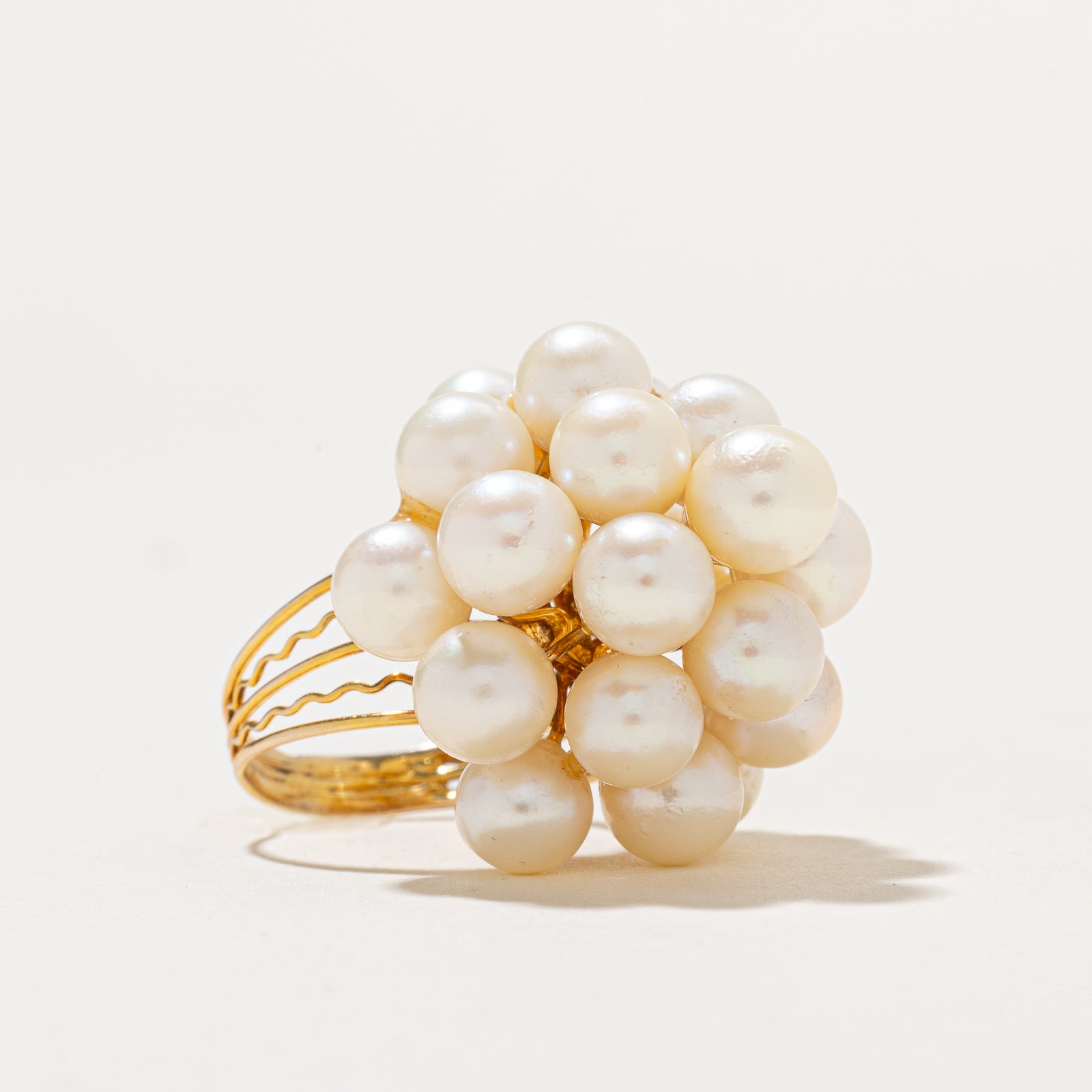 Pearl Cluster Cocktail Ring | SZ 5.25
