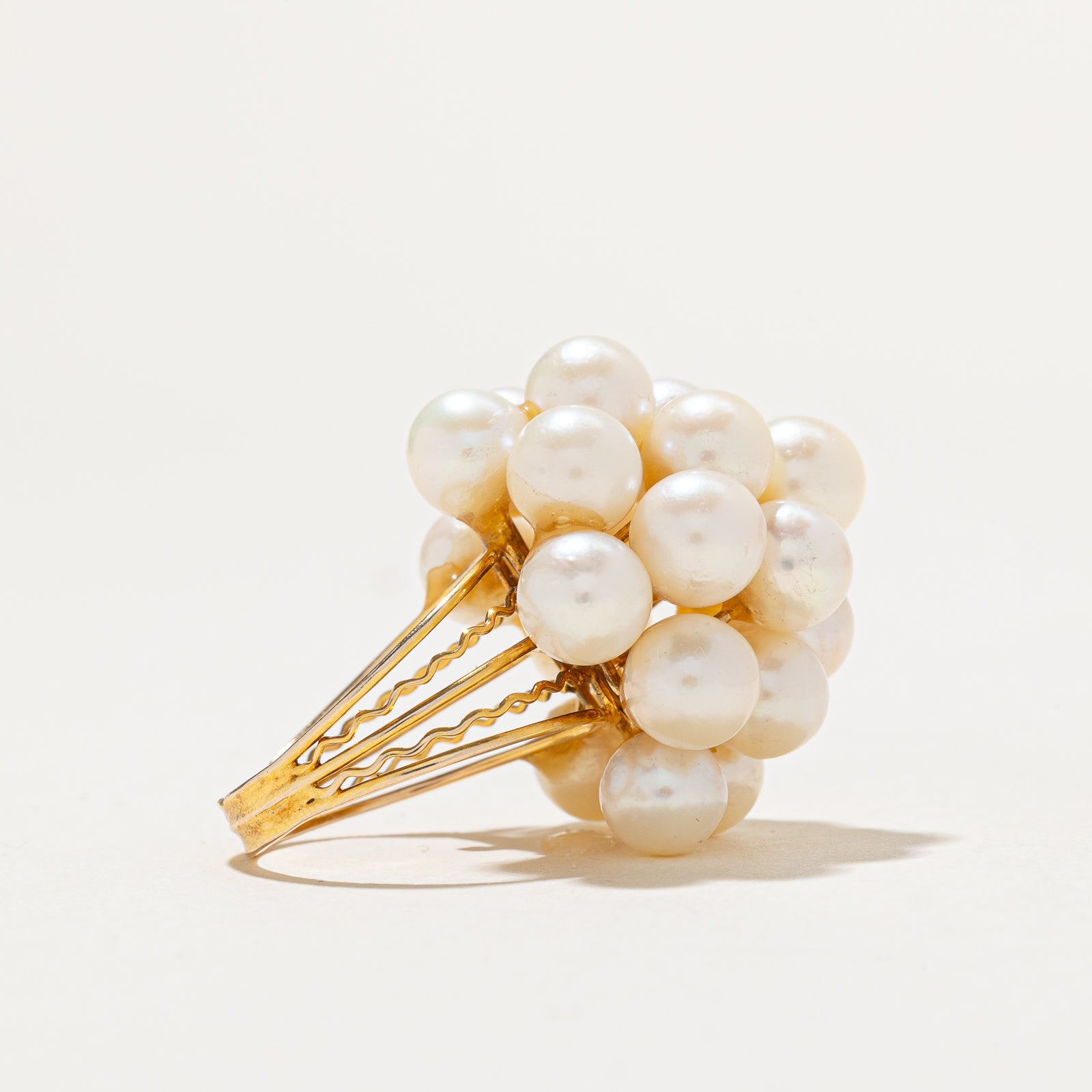 Pearl Cluster Cocktail Ring | SZ 5.25