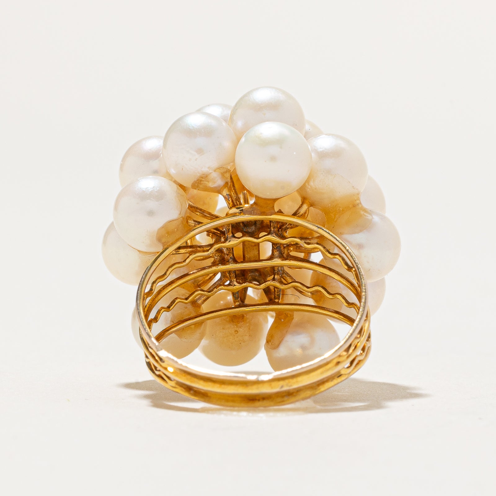 Pearl Cluster Cocktail Ring | SZ 5.25