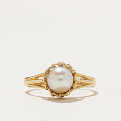 Solitaire Pearl Tapered Ring | SZ 9