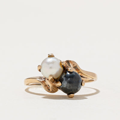 Toi et Moi Pearl Bypass Ring | SZ 6