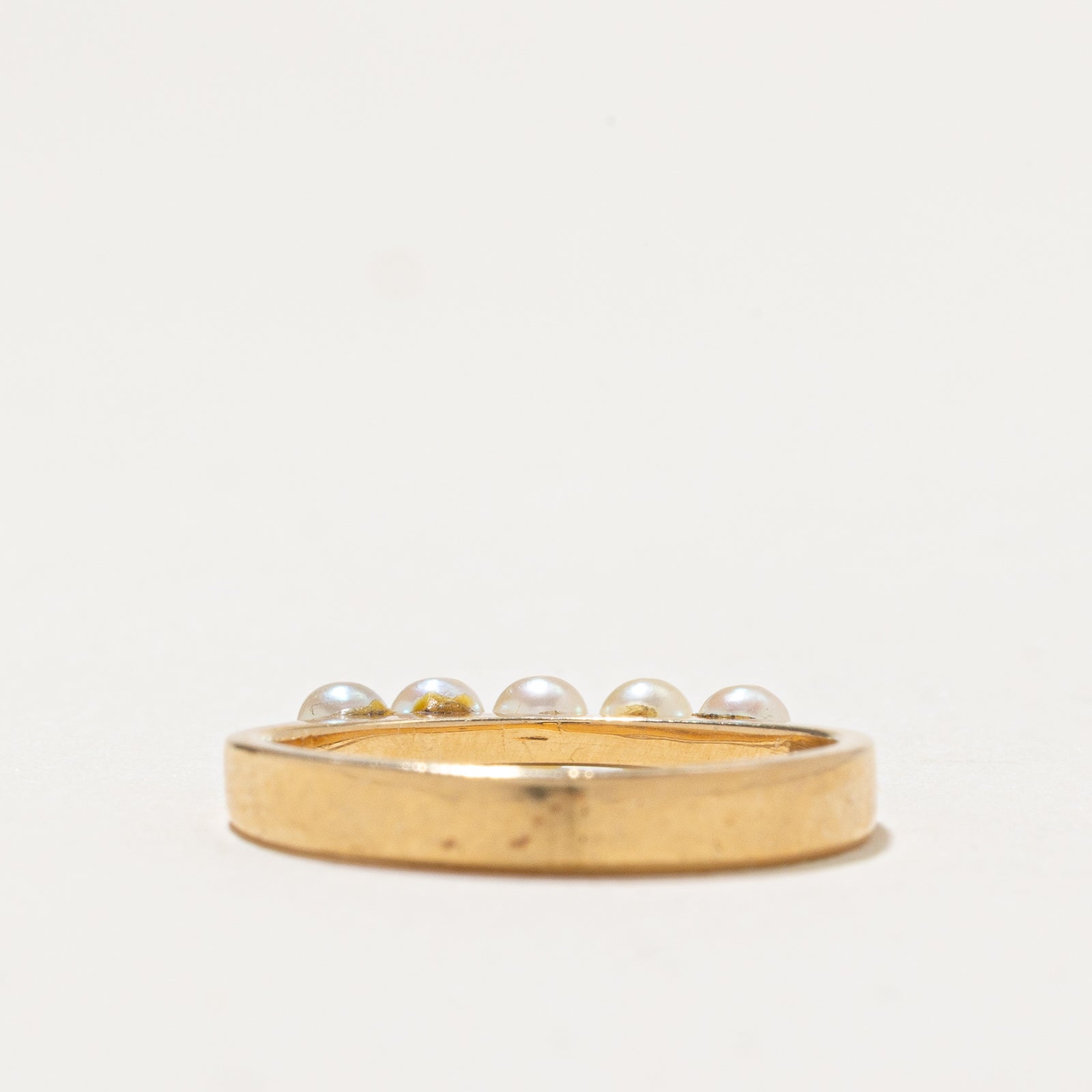 Bague cinq pierres en perles | Taille 4,5